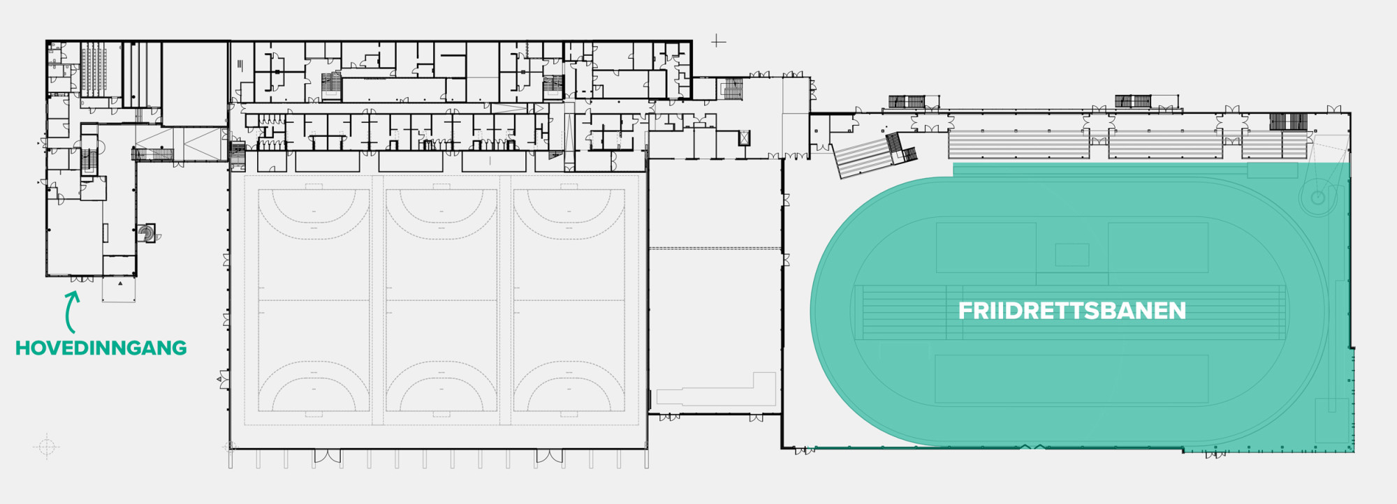 kart over friidrettshallen