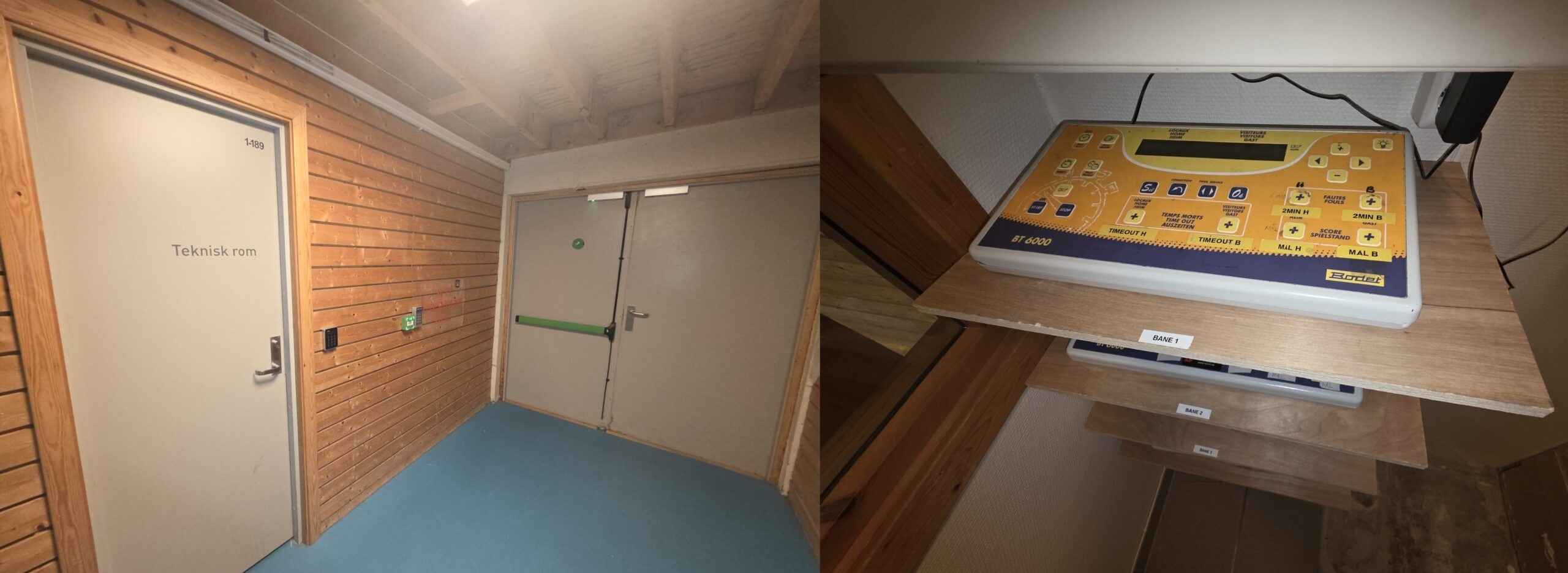 Utstyrsbod for poengtavler på bane 3