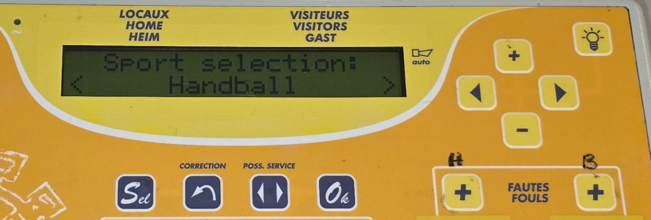 Bodet BT 6000 valg av idrett.