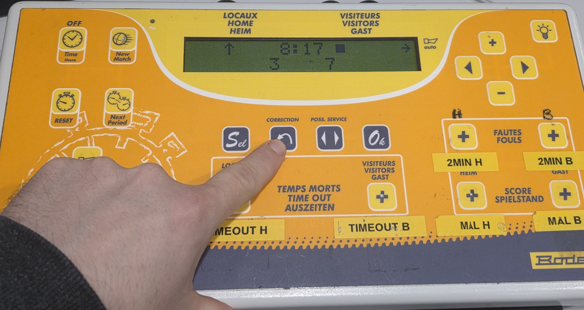 Bodet BT6000 korrigering av poeng